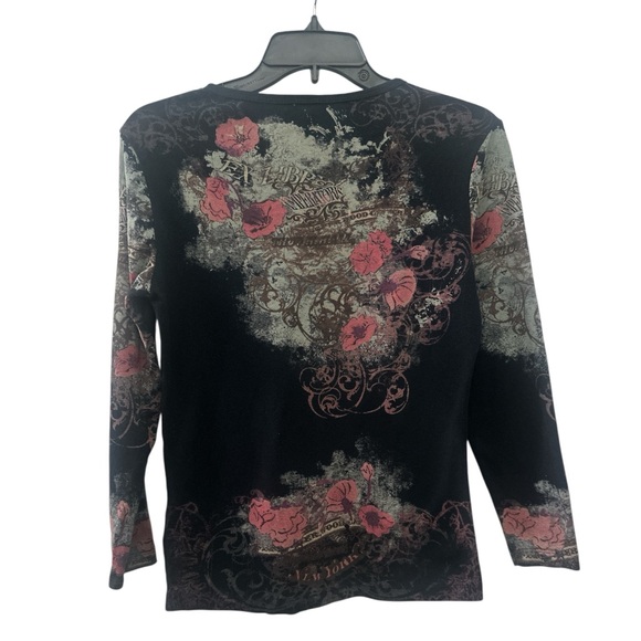 Susan Lawrence Artsy Embellished Top Size Medium Worlds Fair Theme Boho - Picture 2 of 4